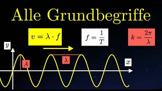 Wellenlänge Wellenzahl Frequenz Geschwindigkeit Periodendauer  Wellen 2 von 10 [upl. by Doolittle]