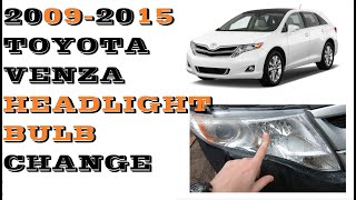 How to change replace Headlight bulbs in Toyota Venza 20092015 [upl. by Hepza]