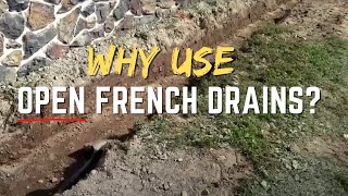 Open French Drain Installations for EXTREME Yard Drainage Commercial and Residential [upl. by Inahteb]