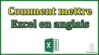 Comment mettre excel en anglais [upl. by Etat835]