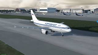 Landing A310 in Moscow Sheremetyevo airport UUEE in Xplane 11 [upl. by Ailecra]