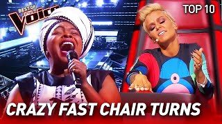 TOP 10  Insanely QUICK Chair Turns in The Voice [upl. by Almap464]