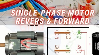 Single phase motor wiring with 2 capacityreverse and forward [upl. by Immij693]