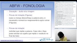 Protocolos de Avaliação de Linguagem  1a parte [upl. by Eisiam]