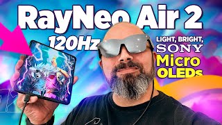 RayNeo Air 2 XR Glasses Review Light amp Bright 120Hz Sony Micro OLEDs [upl. by Reinald]