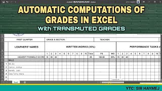 HOW TO COMPUTE GRADES IN MS EXCEL DEPED  Easy Tutorial [upl. by Bohman]