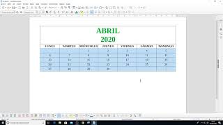 Creando un Calendario con LibreOffice [upl. by Ialocin]