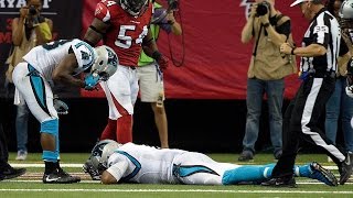 Cam Newton Suffers Brutal Concussion Taken Out Of Game [upl. by Wileen]