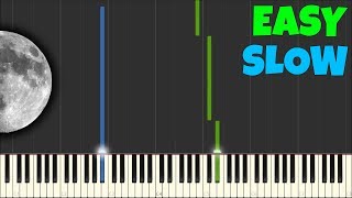 Clair de Lune  Debussy SLOW Easy Piano Tutorial SynthesiaSheet Music [upl. by French]