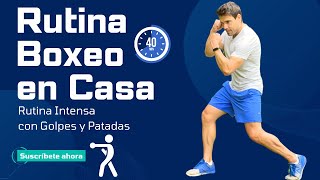 Entrenamiento de Boxeo en Casa Rutina Intensa de 40 Minutos con Golpes y Patadas  10 Series HIIT [upl. by Naujak]