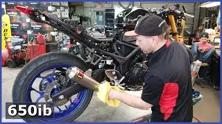 2019 Yamaha R3  Akrapovic FULL EXHAUST Installed [upl. by Amalbergas]