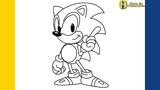 Como Desenhar o Sonic Corpo Inteiro Muito Fácil [upl. by Oika]