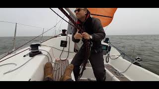 Sun Fast 32 Accelerate solo spinnaker gibe 45 bft how  to [upl. by Rother845]