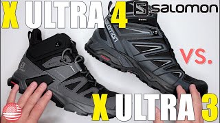 Salomon X Ultra 4 Mid GTX vs Salomon X Ultra 3 Mid GTX Did the BEST Hiking Boots Get Even Better [upl. by Amathiste]