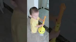 TwoYearOld Baby Takes The Initiative To Help Mom With Housework baby funny cute [upl. by Ahtikal]