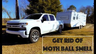 How To Get Rid of Moth Ball Smell Camper Renovation [upl. by Daegal]