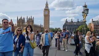 London walking tour London Eye Westminster Trafalgar Square 20th August 2024 [upl. by Naujaj]