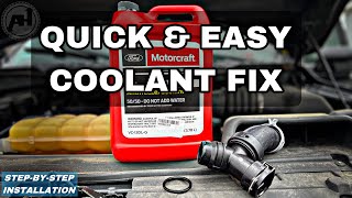 20152017 FORD F150 COOLANT LEAK FIX Y Pipe and O Ring install for V8 F150 [upl. by Ylrebmyk]