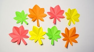 Autumn Leaves Paper Decoration Easy Tutorial DIY [upl. by Llieno]