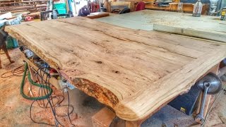 Making a Cherry Wood Table from a Log [upl. by Eilliw]