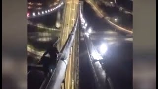 Video circulating on social media shows teens climbing the VerrazzanoNarrows Bridge [upl. by Oecam]