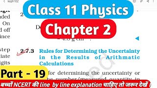 rules for determinig the uncertainty in results of arithematic calculationsclass 11 physpart 19 [upl. by Oflodor976]