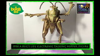 1998 Disney Pixar A Bugs Life Talking Electronic Hopper the Grasshopper Room Guard [upl. by Eetnahc450]