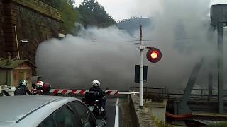 Passaggio a livello Ovada I con treno a vapore  Level crossing Ovada Italy with steam train [upl. by Melleta238]