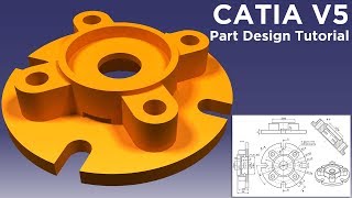 CATIA V5 Practice for beginners  CATIA V5 Part Design Tutorial 14 [upl. by Marcella]