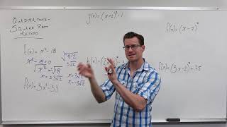 The Square Root Method in Solving Quadratics Precalculus  College Algebra 17 [upl. by Alywt]