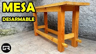 COMO HACER MESA DE MADERA DESARMABLE HOW TO CREATE A WOODEN TABLE [upl. by Ennyletak]