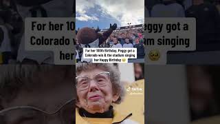 Colorado super fan Peggy 100th birthday deionsanders birthday love [upl. by Nomad]