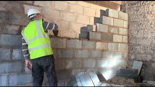 Bricklaying How to lay light blocks [upl. by Adnorehs718]