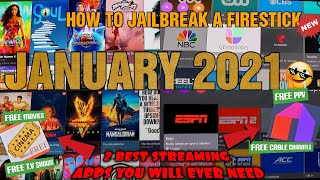 How to Jailbreak Firestick amp Install 2 Best Apps You Will Ever Need In LIFE HACK January 2021 [upl. by Yedorb]