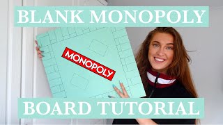 Blank Monopoly Board Tutorial  DIY  Kira Goode [upl. by Bartram]