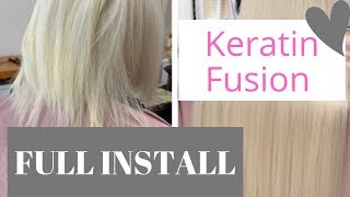 Hair Extensions keratin Fusion full install [upl. by Gomar]