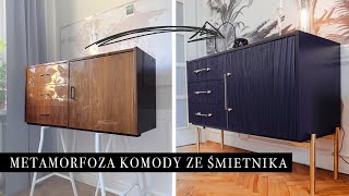 METAMORFOZA KOMODY ZE ŚMIETNIKA  MALOWANIE I OKLEJACIE MEBLI CZ2  DIY MAKEOVER DRESSER [upl. by Pavyer354]