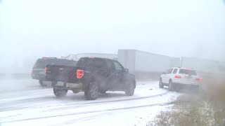 Wild winter crash in Iowa Watch raw video of pileup on Interstate 80 near Des Moines [upl. by Ybur]