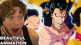 LUFFY SNAKE MAN TRANSFORMATION ON MOMO REACTION One Piece [upl. by Synn376]