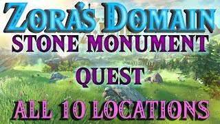 Zelda Breath of the Wild  Zoras Stone Monuments Quest [upl. by Zakarias]