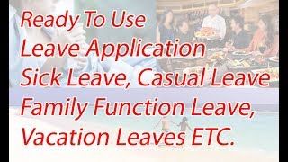 How to Write Leave Application Sick Leave Vacation Leave Family Need Family Function [upl. by Lyrred969]