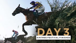 ALL RACE FINISHES FROM RANDOX GRAND NATIONAL DAY AT AINTREE RACECOURSE [upl. by Milman463]