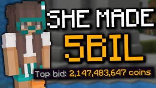 SHE MADE 5BIL BY SELLING MARINA R34 hypixel skyblock interview [upl. by Euphemia]