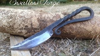 How to Forge a Medieval style bushcraft knife Blacksmiths knife Swallow Forge [upl. by Arymahs]