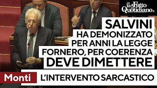 Monti sbertuccia Salvini quotAnni a insultare Elsa Fornero Oggi per coerenza dovrebbe dimettersiquot [upl. by Artnoed]