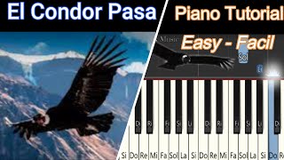 El Condor Pasa  Piano Tutorial Facil  Easy  Notas 🎵🎹 [upl. by Cade]