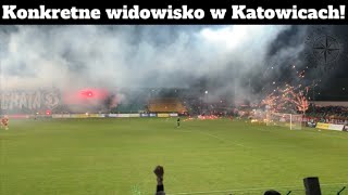 Konkretne widowisko na trybunach w Katowicach GKS Katowice vs Widzew Łódź 06042022r [upl. by Faludi434]