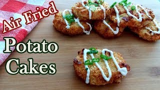 Air Fryer Potato Cakes  Leftover Mashed Potato Recipe [upl. by Ronny]