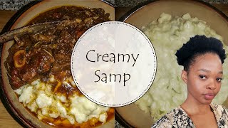 How to cook sampcreamy samp recipe South Africacreamed corn recipehow to cook creamy samp [upl. by Nahem]