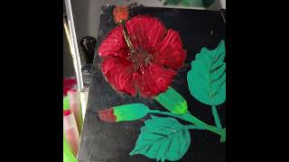 জবাফুল  China rose Art By acrylic colour art shortvideo artpainting drawing viralvideo [upl. by Ytnom]